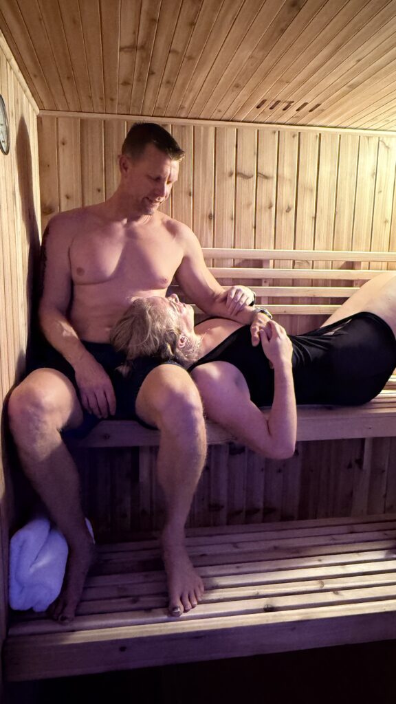 Inside the sauna