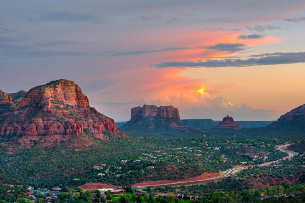 Beautiful Sedona, Arizona at dusk