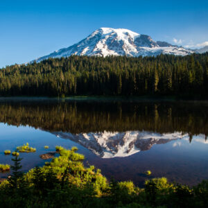 Mount Rainier National Park guide featuring Paradise, Sunrise, wildflower meadows, glaciers, hikes, and family travel tips